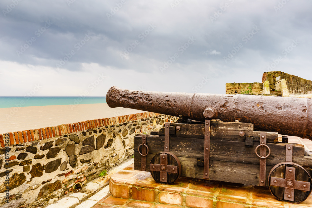 Old cannon at Sohail castle in Fuengirola, Spain Old cannon at Sohail castle in Fuengirola, Spain