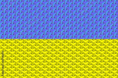Abstract flag of the Ukraine - Illustration, 
Three dimensional flag of Ukraine