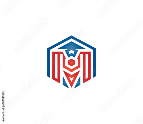 M Alphabet LAW Or Education Logo Design Concept
