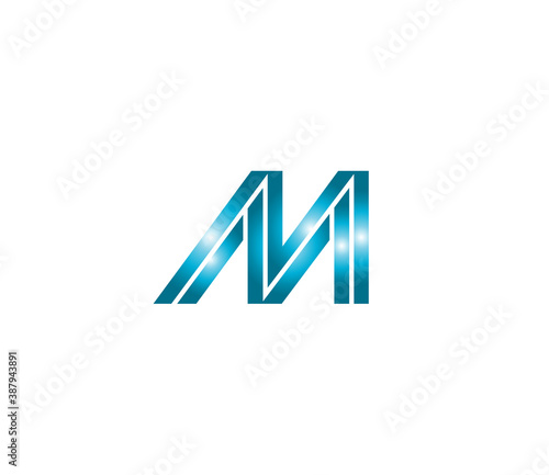 M Alphabet Modern Logo Design Concept