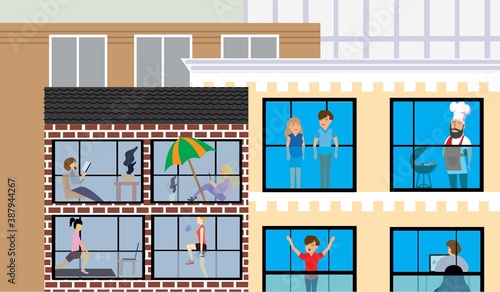 Wallpaper Mural People Looking Through windows during Lockdown
 Torontodigital.ca