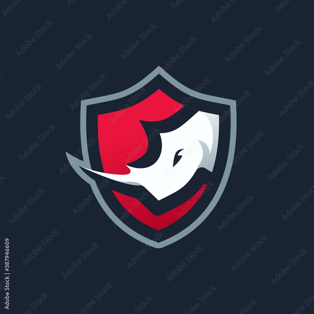 rhino shield e sport logo vector icon illustration rhino shield e sport logo vector icon illustration