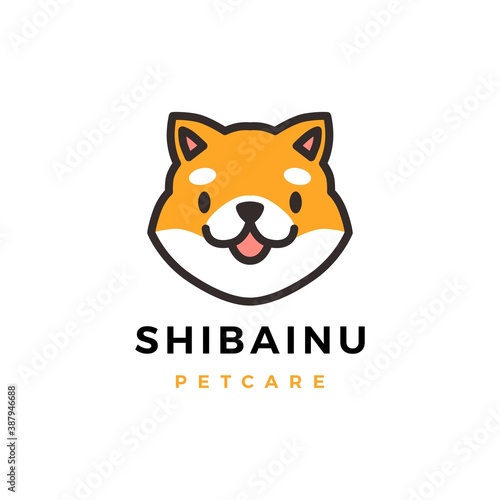 shiba inu dog logo vector icon illustration