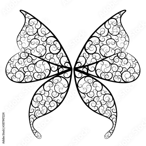Decorative wings of a fantasy butterfly and a fairy