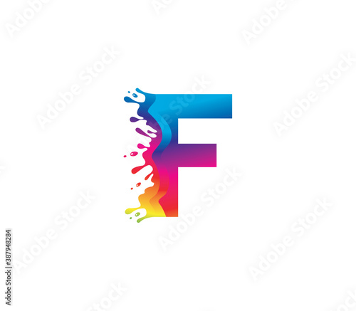 F Alphabet Painting logo Design Concept