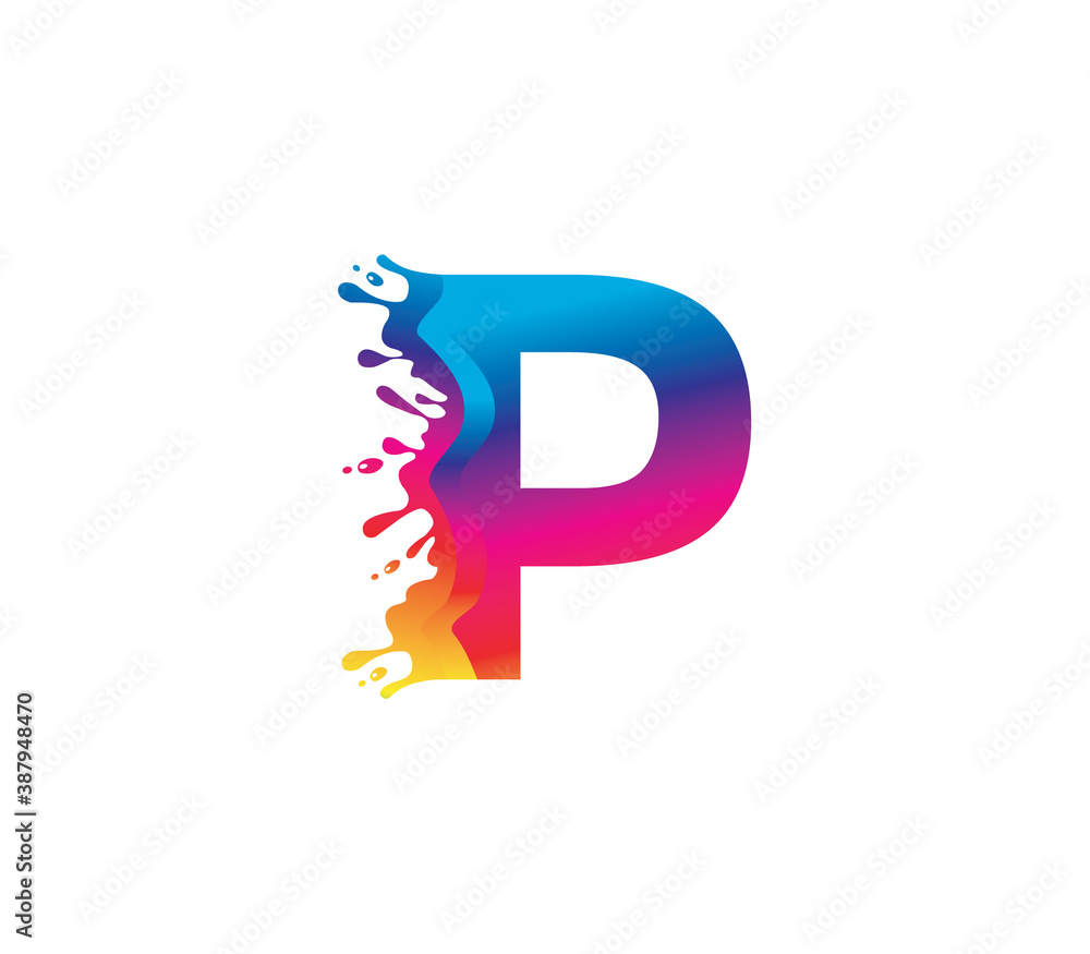 P Alphabet Painting logo Design Concept P Alphabet Painting logo Design Concept