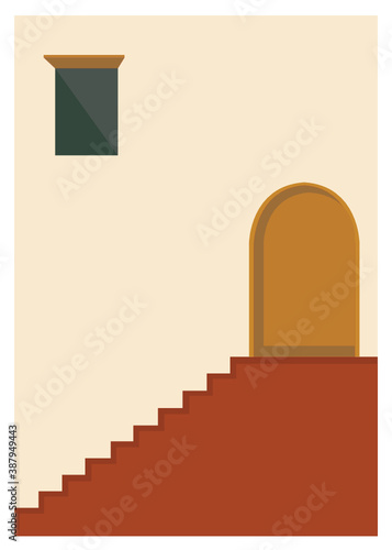This wall art is inspired by elements of the door with dot shapes that match with your home decor