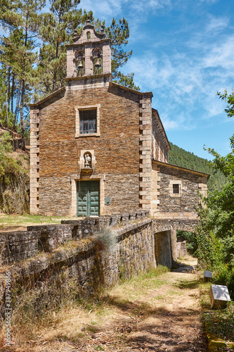 Romanesque church in Spain. Santo Estevo Chouzan. Ribeira sacra. Galicia photo