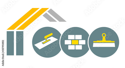 Plastering finishing company logo in vector quality.