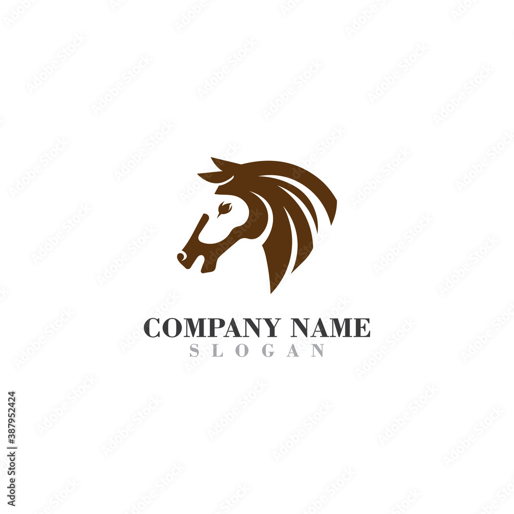 Obraz premium Head Horse logo design concept simple graphic template vector