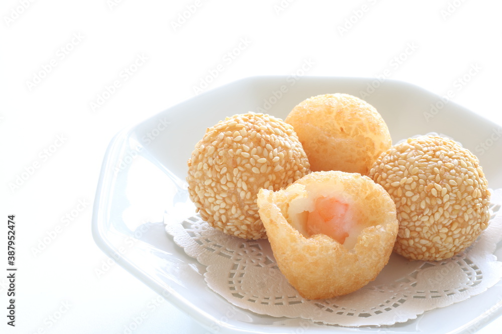 Chinese food, deep fried dumpling for yum cha food Chinese food, deep fried dumpling for yum cha food