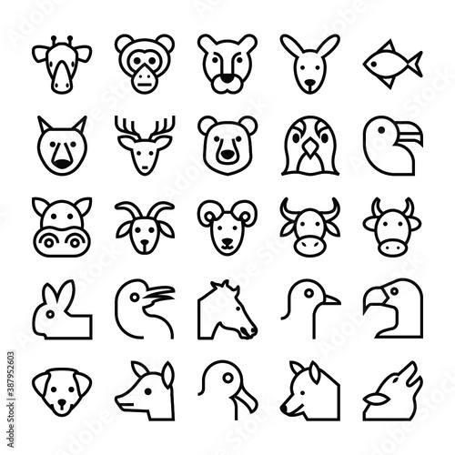 
Animals and Birds Vector Icons 
