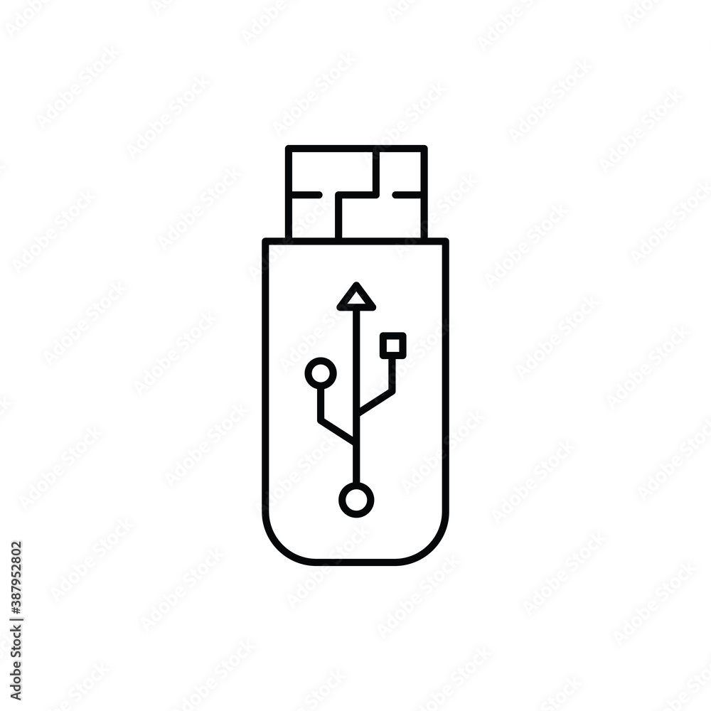 usb flash or pen drive single isolated icon with line or outline style usb flash or pen drive single isolated icon with line or outline style
