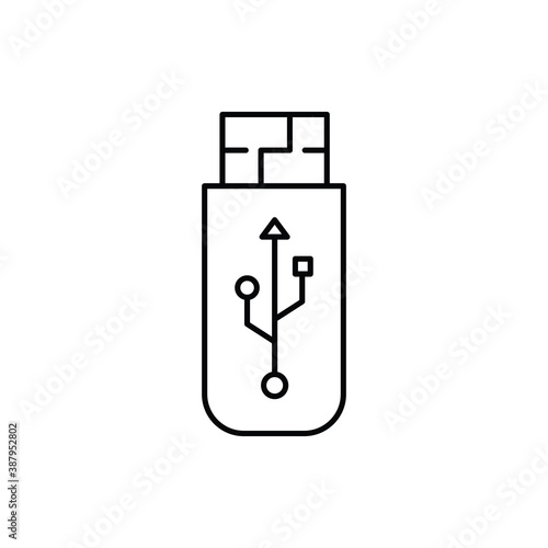 usb flash or pen drive single isolated icon with line or outline style
