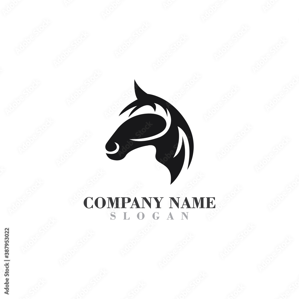 Fototapeta premium Head Horse logo design concept simple graphic template vector