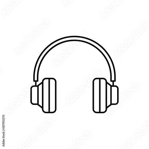 headphone device single isolated icon with line or outline style