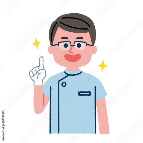 指差しをしている歯医者のイラスト素材