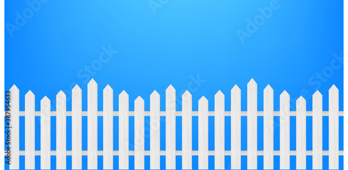 Wooden fence and grass. Vector stock illustration.