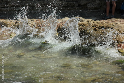 water flowing over rocks
