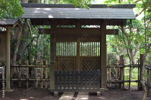日本の埼玉県、門 初夏の平林寺の美しい自然の風景