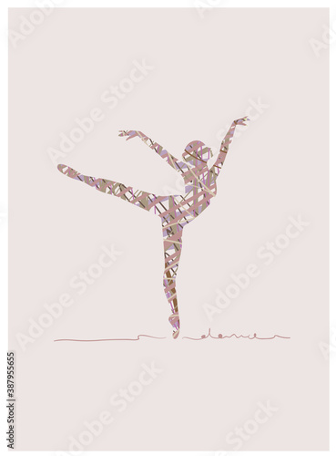 Beauty Ballet Dancer With Ribbons Drawing