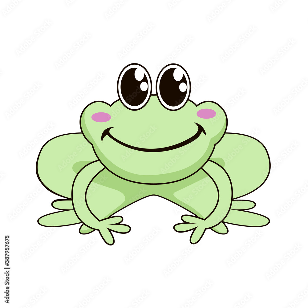 Obraz premium Cute frog character vector