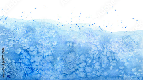 Watercolor winter background for greeting card. Christmas. Winter holiday.