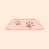 Pet paw mat element vector illustration