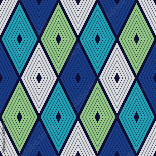 Mosaic with geometric shapes. Seamless pattern. Design with manual hatching. Textile. Ethnic boho ornament. Vector illustration for web design or print.