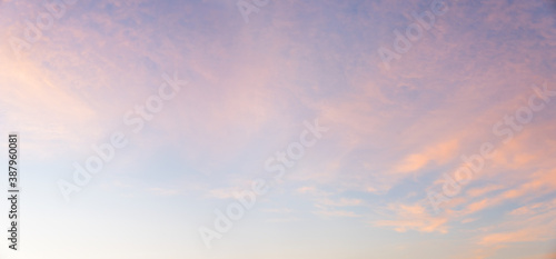 Fototapeta Naklejka Na Ścianę i Meble -  beautiful sunset sky with light pink clouds, pastel colors