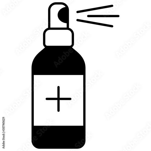 Personal coronavirus disinfectant Spray Bottle concept vector icon design, Living Space Sanitizing and Disinfecting Symbol on White background 