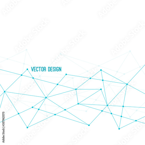 Abstract plexus technology futuristic network background. Vector illustration with lines and particles.