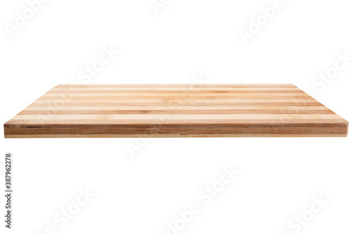rectangular cutting board made of bamboo, on a white background, isolate