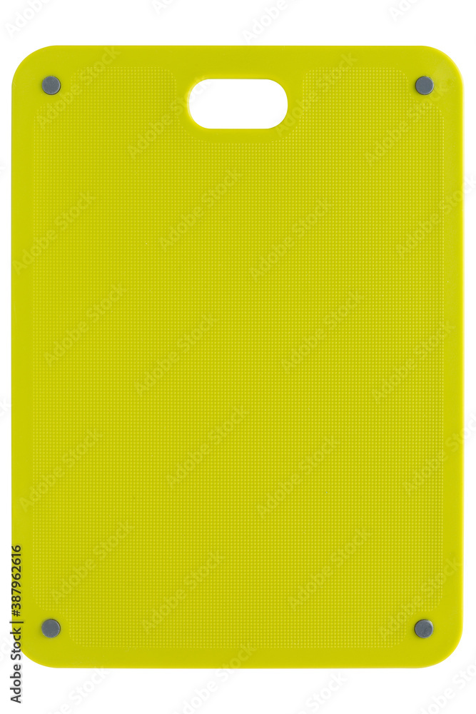 plastic green cutting board, white background, frontal arrangement plastic green cutting board, white background, frontal arrangement