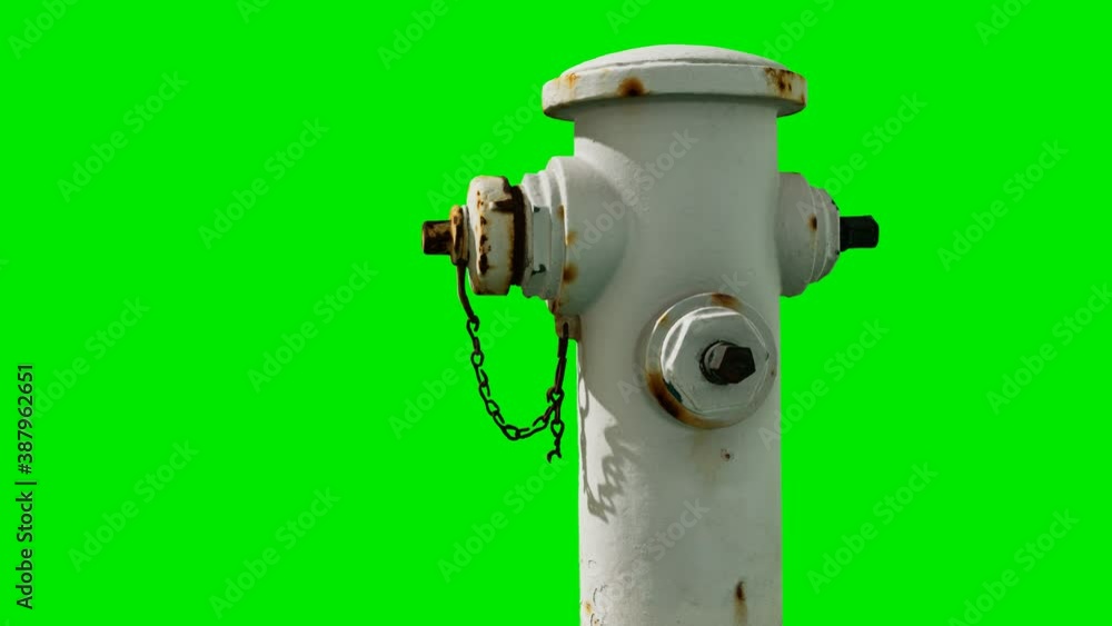 Old Fire department connection on green chromakey background Old Fire department connection on green chromakey background