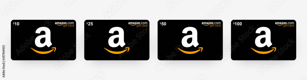 Gift card  10$, 25$, 50$, 100$. Black  gift card with