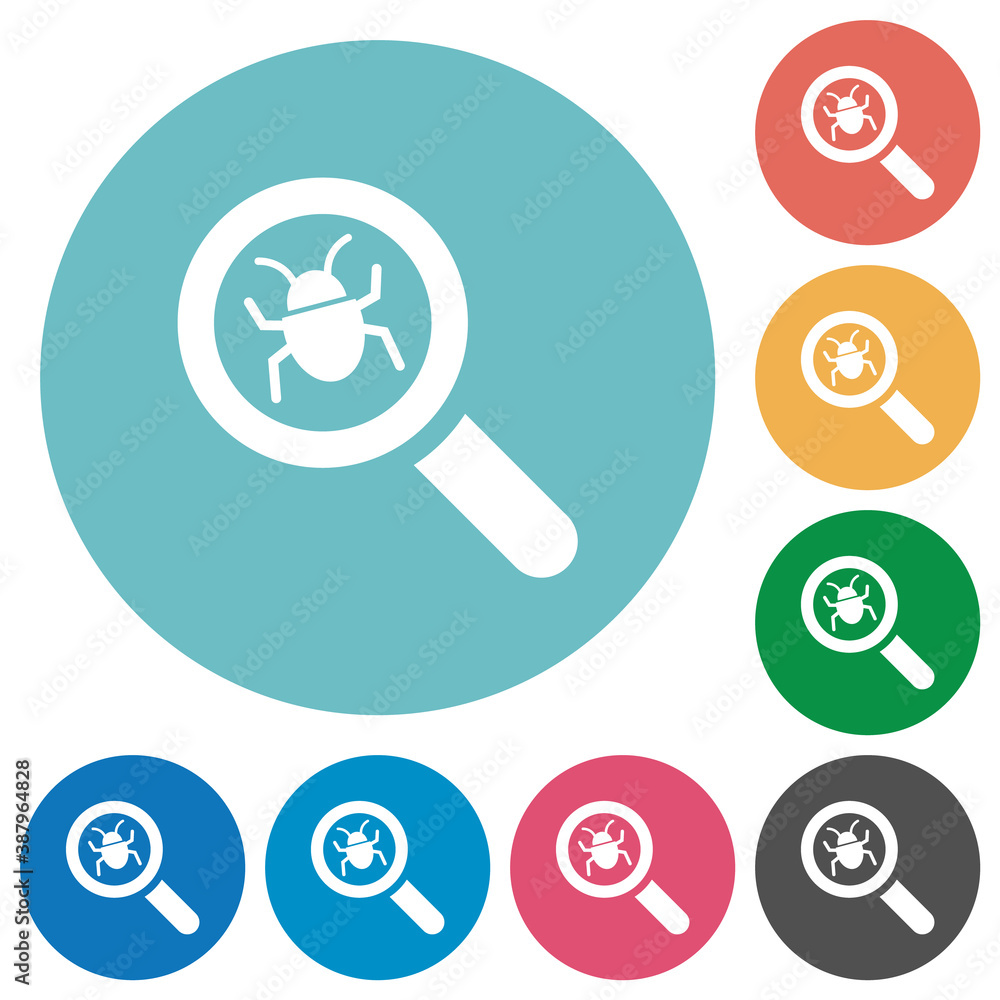 Bug tracking flat round icons Bug tracking flat round icons
