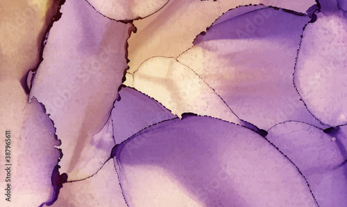 Alcohol ink vector texture banner. Fluid ink abstract background.