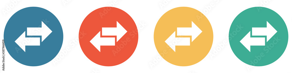 Bunter Banner mit 4 Buttons: Pfeile nach rechts und links Bunter Banner mit 4 Buttons: Pfeile nach rechts und links