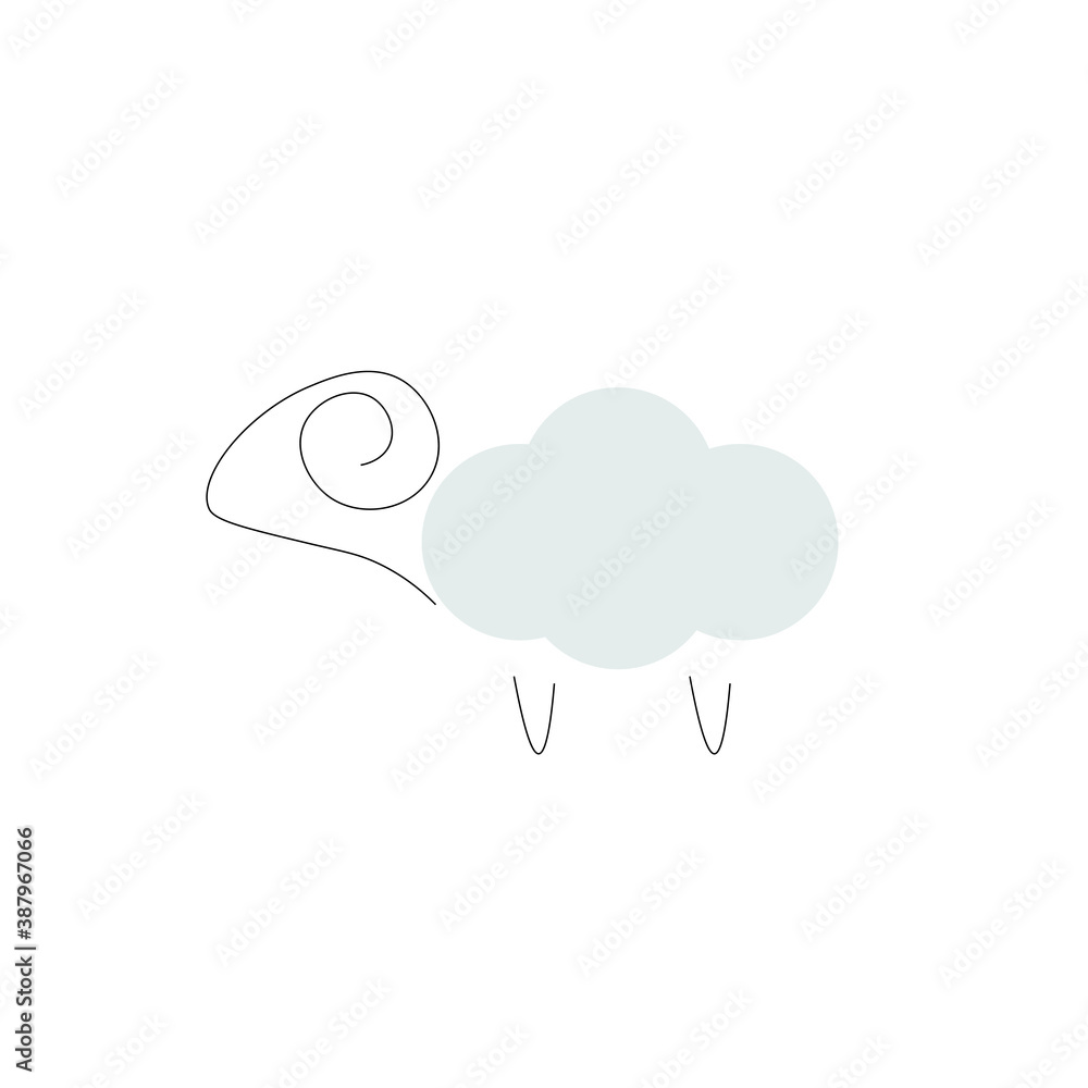 Lamb on white background. Vector illustration Lamb on white background. Vector illustration