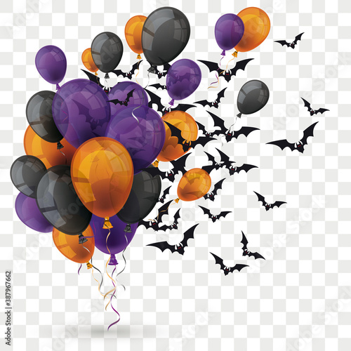 Halloween Balloons Grape Bats