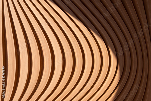curve line of wood in detail building abstract architecture background