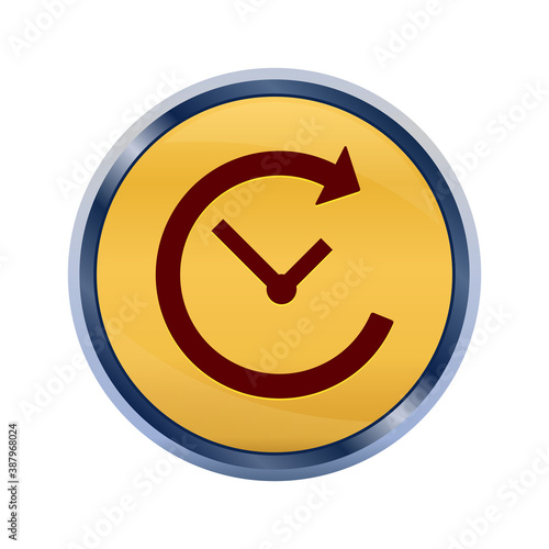History icon super yellow round button illustration