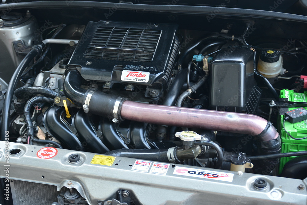 Toyota vitz motor engine at Toyota carfest on May 26, 2019 in Pasay ...