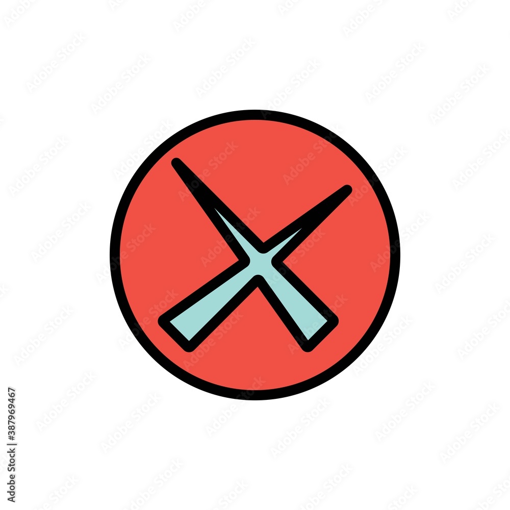 Canceled Flat Icon Vector Logo Template Illustration