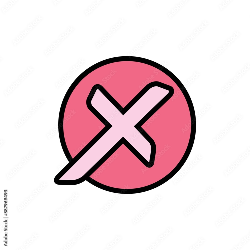 Fototapeta premium Canceled Flat Icon Vector Logo Template Illustration