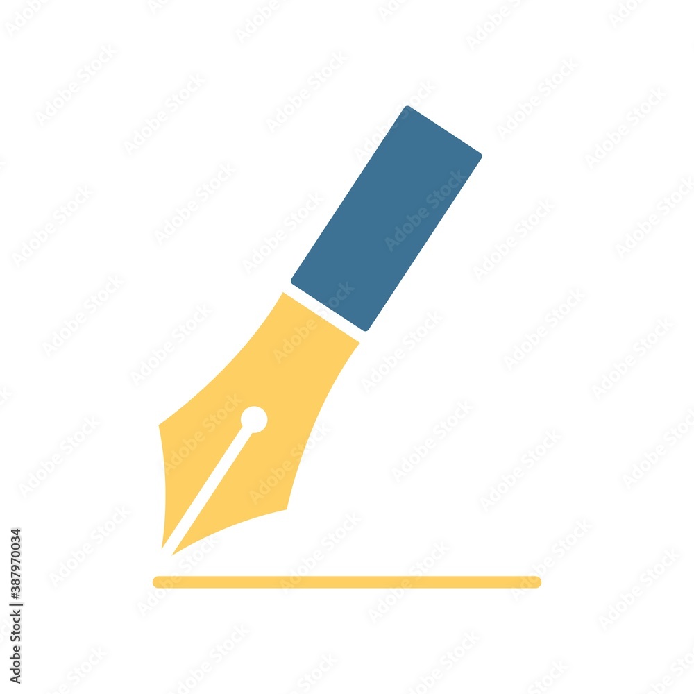 Fountain Pen Flat Icon Vector Logo Template Illustration Fountain Pen Flat Icon Vector Logo Template Illustration