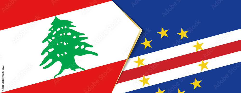 Lebanon and Cape Verde flags, two vector flags. Lebanon and Cape Verde flags, two vector flags.