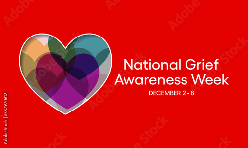 Vector illustration on the theme of National Grief awareness week observed each year from December 2nd to 8th.