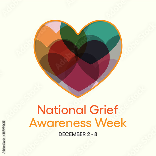 Vector illustration on the theme of National Grief awareness week observed each year from December 2nd to 8th.